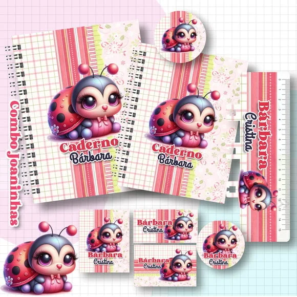 Caderno + Etiquetas + Tag Personalizada + Lápis