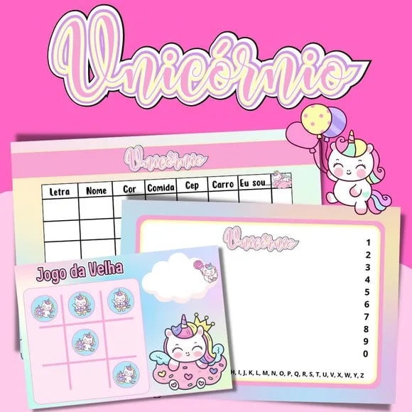 Kit Jogos Personalizados ( Lousa, Stop, Forca ou Velha )