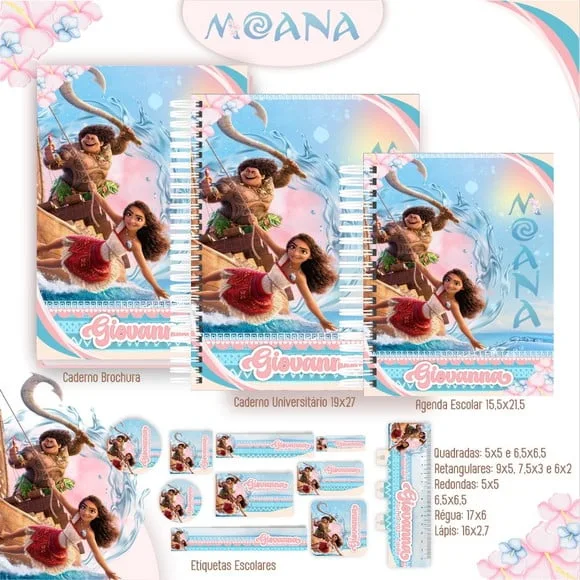 Caderno + Etiquetas + Tag Personalizada + Lápis