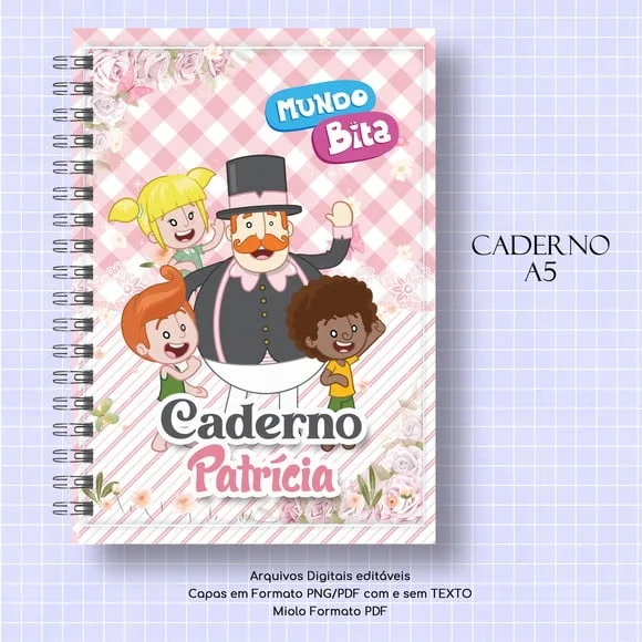 Caderno ou Agenda Personalizada Bita Rosa