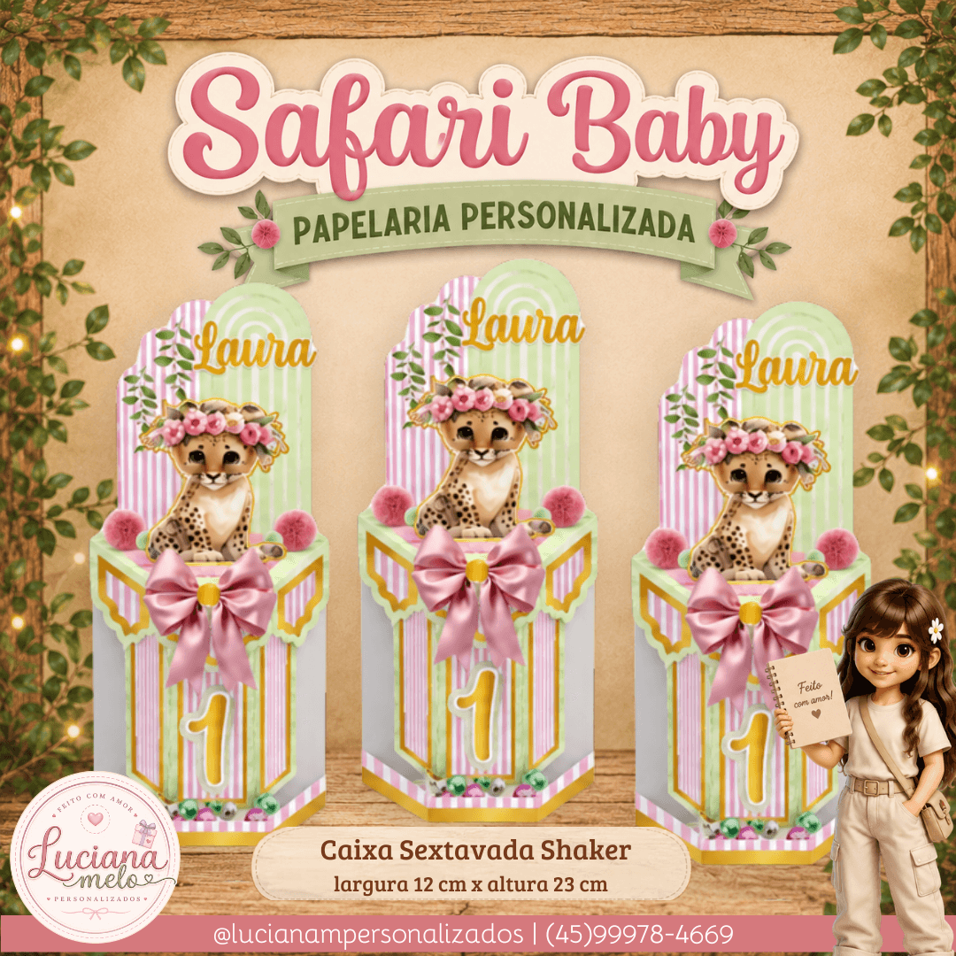 CAIXA SEXTAVADA SHAKER PERSONALIZADA - SAFARI