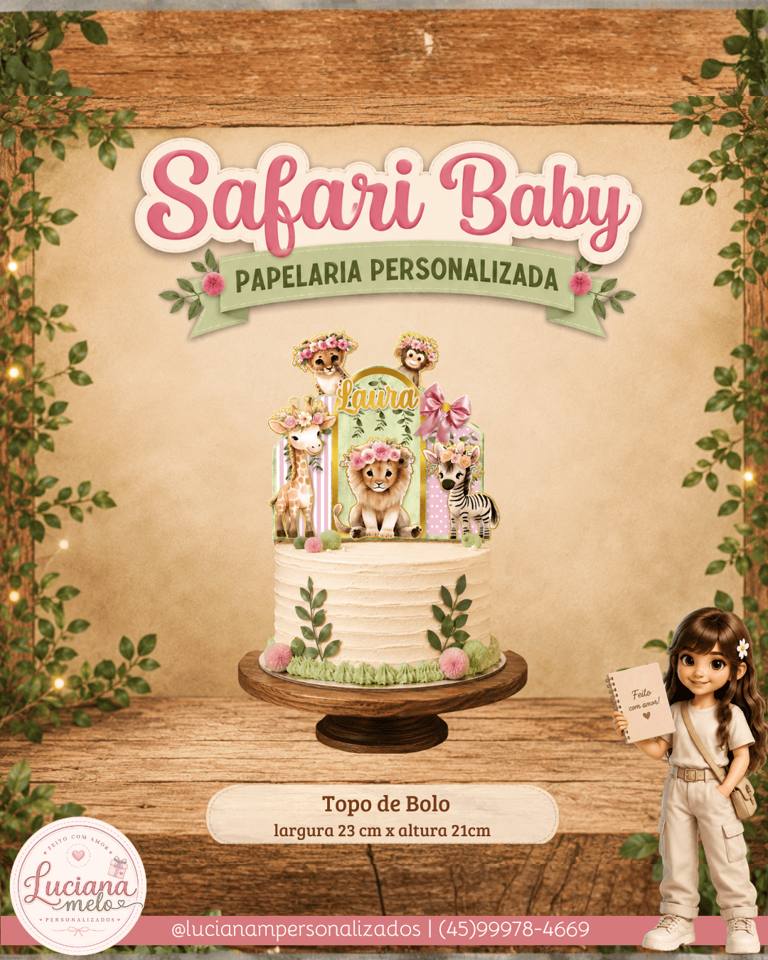 TOPO DE BOLO SAFARI SHAKER 