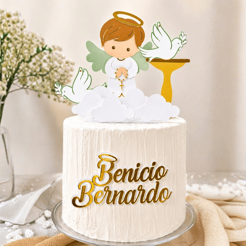 TOPO DE BOLO BATIZADO VERDE