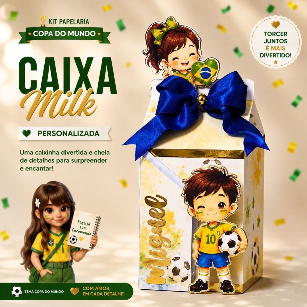 CAIXA MILK PERSONALIZADA - FUTEBOL