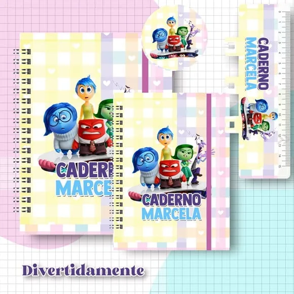 Caderno + Etiquetas + Tag Personalizada + Lápis ( Divertid )