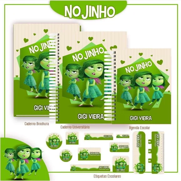 Caderno + Etiquetas + Tag Personalizada + Lápis