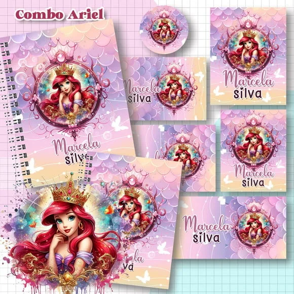 Caderno + Etiquetas + Tag Personalizada + Lápis