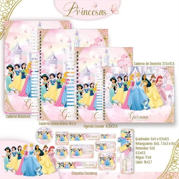 Caderno + Etiquetas + Tag Personalizada + Lápis