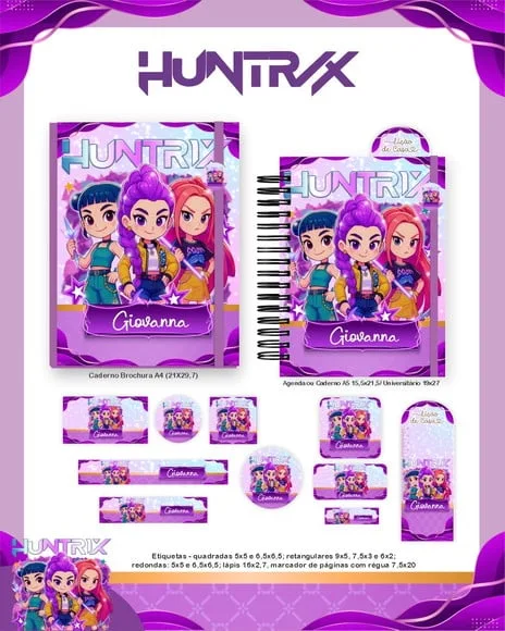 Caderno + Etiquetas + Tag Personalizada + Lápis