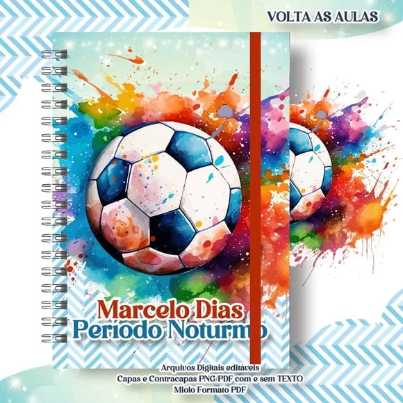 Caderno ou Agenda Personalizada Futebol