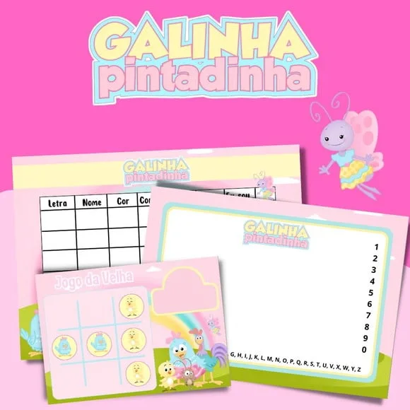 Kit Jogos Personalizados ( Lousa, Stop, Forca ou Velha )