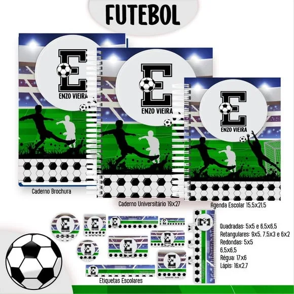 Caderno + Etiquetas + Tag Personalizada + Lápis