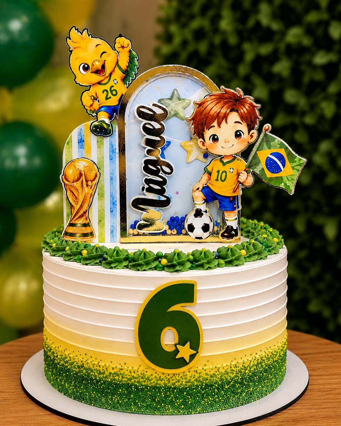 TOPO DE BOLO FUTEBOL SHAKER