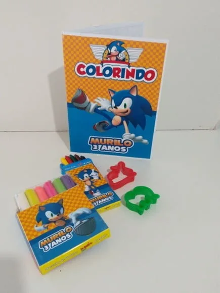 Kit Colorir Livro + Massinha + Giz de Cera