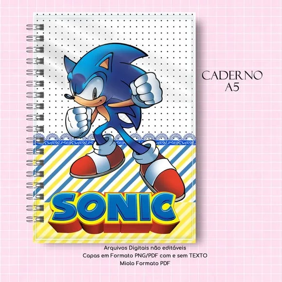 Caderno ou Agenda Personalizada Sonic