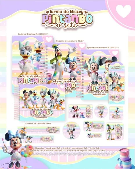 Caderno + Etiquetas + Tag Personalizada + Lápis