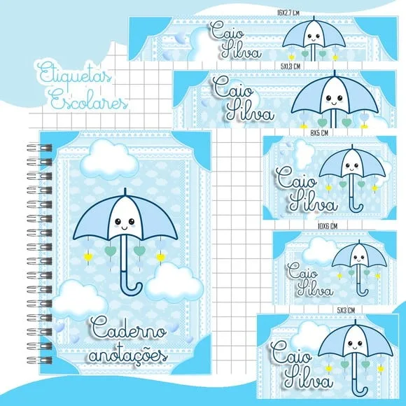 Caderno + Etiquetas + Tag Personalizada + Lápis ( Bençao )