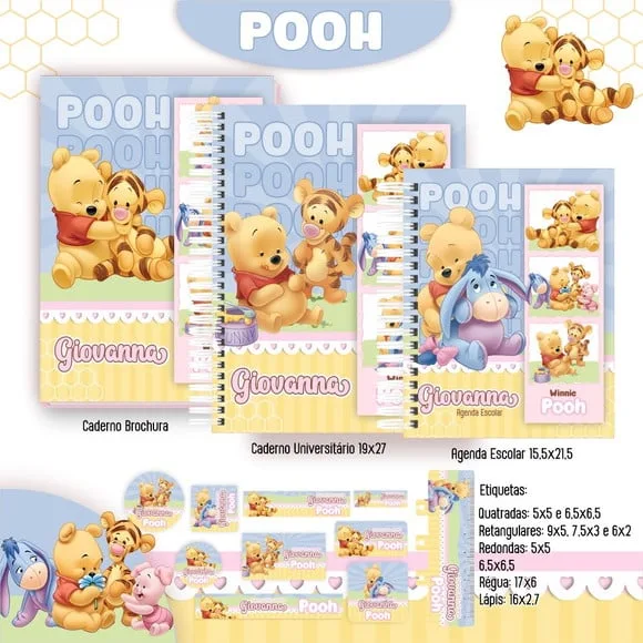 Caderno + Etiquetas + Tag Personalizada + Lápis