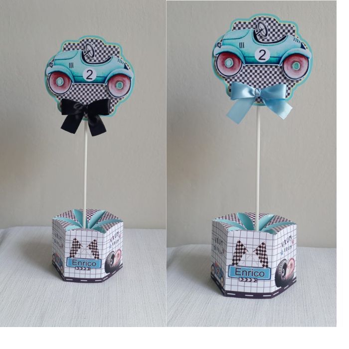 Centro de Mesa Carrinhos de Corrida