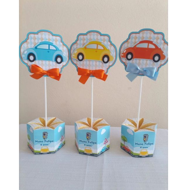 Centro de Mesa fusca carrinhos