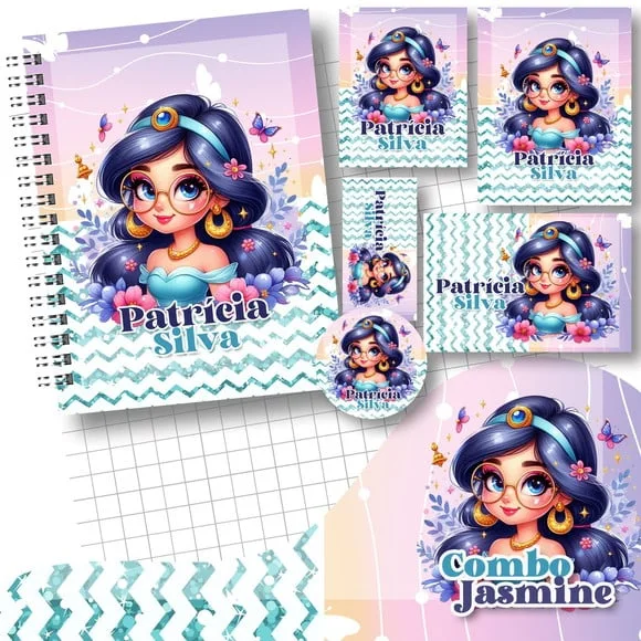 Caderno + Etiquetas + Tag Personalizada + Lápis