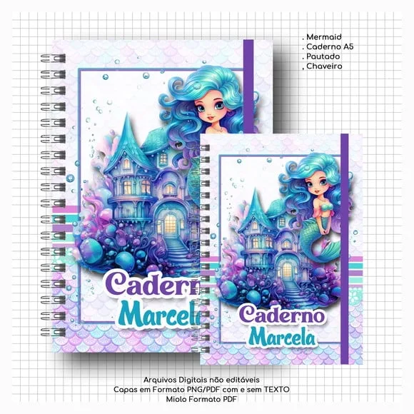 Caderno ou Agenda Personalizada Sereia