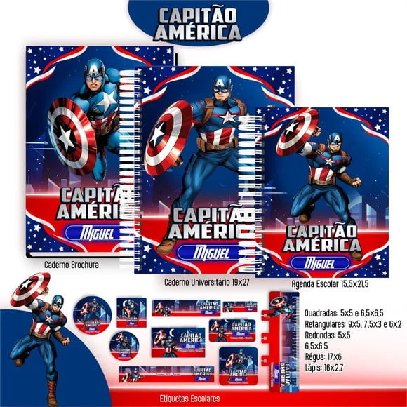 Caderno + Etiquetas + Tag Personalizada + Lápis