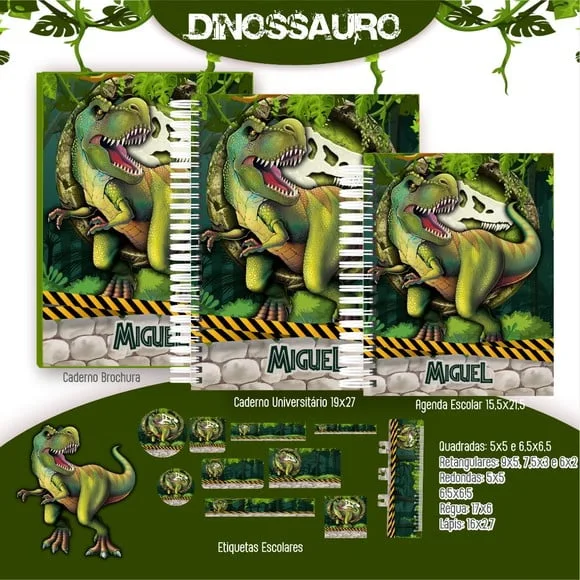 Caderno + Etiquetas + Tag Personalizada + Lápis