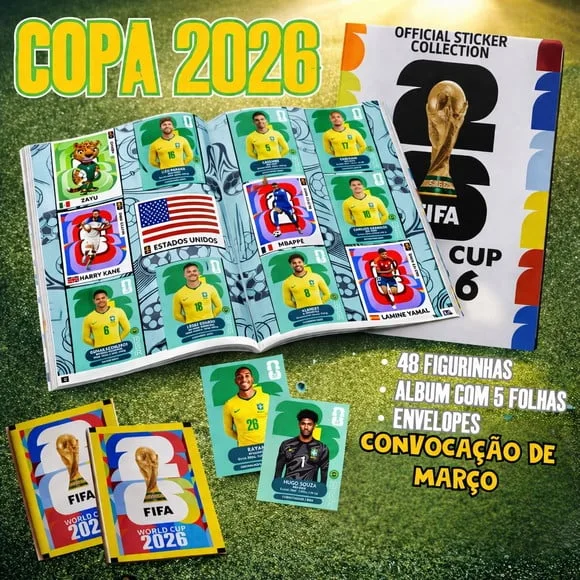 Album de Figurinhas Personalizados Copa do Mundo 2026