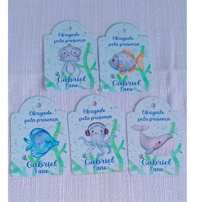 Tags de Agradecimento para Lembrancinhas Fundo do Mar
